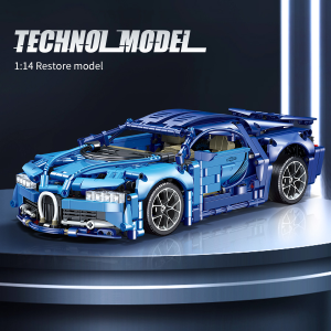 1:14 blue sports car building blocks perfect for collecting ornaments ideal gifts for birthdays Halloween and Christmas