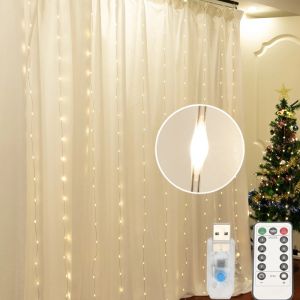 6m/3m LED Curtain Icicle String Lights 8 Modes Christmas Lights Garland Outdoor Home for Wedding Party Decoration