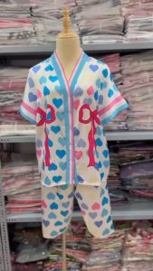 Đồ Bộ Nữ Mặc Nhà Cổ Y Quần Lửng Thiết Kế Lụa Latin Mềm Mịn Thoáng Mát Họa Tiết Siêu Đẹp Từ 40-62kg