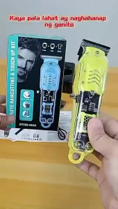 Professional Hair Clipper Set LED Digital Display Electric Rechargeable Barber Transparent