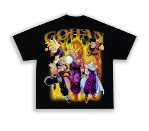 ฤดูร้อนเสื้อยืดSon Gohan Dragon Ball Harajukuผู้ชายผ้าฝ้ายฟิตเนสRetro Streetwearหลวมขนาดใหญ่ผู้หญิงแขนสั้นสบายๆY2k