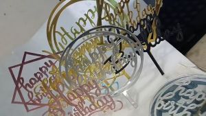 Topper Kue Ultah Tulisan Happy Birthday Bahan Akrilik