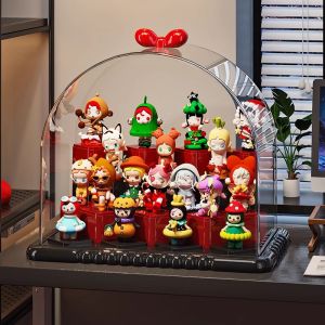 Transparent Acrylic Labubu Figurine Display Case Storage Rack Bubble Monster Toy Organizer Collectible Collectibles Showcase