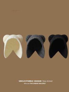 Cute Teddy Bear Ear Cap Womens Autumn Winter Warm Large Head Wrap Tie Ear Protector Hat Sweet Lovely Style Fashion Streetwear