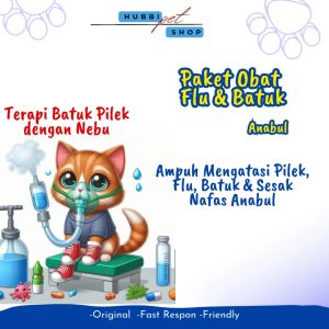 Paket Obat Flu dan Batuk Kucing - Obat Nebu Flu Kitten (Paket Obat Nebulizer)