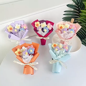 Bó Hoa Len Handmade Mini – Quà Tặng Độc Đáo Nhiều Màu Sắc LILA HOALEN25