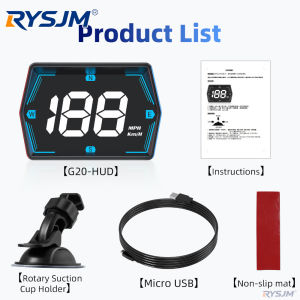 RYSJM | Overspeed Alarm Car Accessories G20 For Car Truck Bus Digital GPS Compass Speedometer Big Font Head Up Display Car HUD