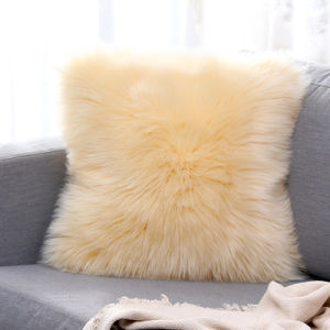 Long Hair Artificial Wool Pillow Cover