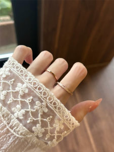 Rose Gold Ring for Women Ultra-Thin Simple Design Titanium Steel Jewelry Daily Commuting Accessory Elegant Minimalist Style