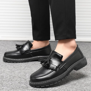 ALIKESMAN Loafers Shoes For Men Anti-Skid Black Shoes For Men Mens Loafer Shoes with Flat Heels Casual Business Shoes