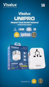 WokeOkay Steker Serbaguna White Travel Adaptor Universal Colokan Internasional Visalux Unipro