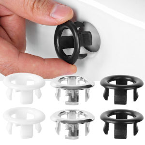 10Pcs Bathroom & Kitchen Insert Sink Chrome Hole Cover - Round Cap Replacement