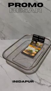 Nampan Keranjang Tirisan Minyak Stainless & Keranjang Tinggi Peniris Buah Sayur