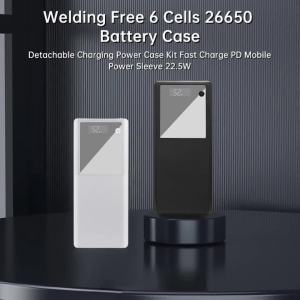 Có Thể Tháo Rời 26650 Hộp Pin Power Bank Case Kit Sạc Nhanh PD Nguồn Điện Di Động 22.5W Hàn Miễn Phí 6 Phần Cho Điện DIY