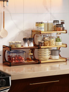 Modern Multi-Functional Kitchen Spice Storage Rack Multi-Layer Countertop Organizer for Oil Salt Soy Sauce Vinegar
