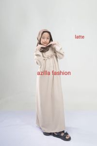 Gamis Anak wanita lesya 2026  Dress Model Baru dan Elegan Ukuran 3-12 Tahun Pakai Anak Gamis Polos Tanggung Crinkle Airflow