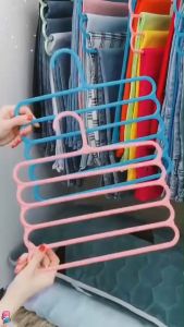 5 Layers Multi-Functional Pants Hangers Holders Trousers Hanger Storage Rack Clothes Space