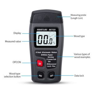 Alat Ukur Kadar Air & Kelembapan: LCD Digital Moisture Meter