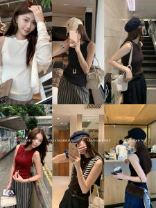Soft Skin-Friendly Sleeveless Wool Knitted Vest Womens Spring Summer New Style Slimming Base Layer Inner Wear Top