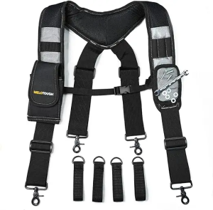 MELOTOUGH Magnetic Suspenders Tool Belt Suspenders with Large Moveable Phone Holder