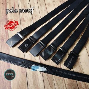 COD) Sabuk Rel Hitam otomatis Ritsleting Ikat Pinggang pria Formal Fashion Daily Resmi Kasual