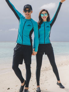 Couples Wetsuit Dive Suit Long Sleeve Surfing Swimming Costume Separate Design Jellyfish Print Water Sports Outfit Nylon Material