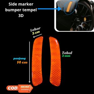 Side Marker timbul HIGHT QUALITY reflektor 3D / Variasi bemper Mobil Universal TYPE-2 terUji & tahan lama