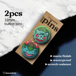 PO KEMON Mini Button Pins Badge by kascreativity