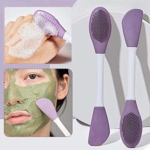 XZ Beauty 2IN1 Double-Headed Soft Silicone Mask Brush Mask Blend Tool Makeup Brushes Facial Cleansing Brushes