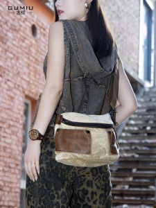 2025 New Womens Canvas Shoulder Bag Large Capacity Crossbody Commuter Bag Casual Simple Style Leisure Scene Universal Audience