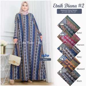 Gamis Simpel Mewah Etnik Diana 2 Outfit Wanita Dewasa Muslimah Kekinian Ukuran Jumbo | GOODSAJI HIJABSTUFF