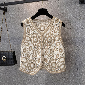 AIYITI | Oversized Hook Flower Hollow Sleeveless Vest Womens Top