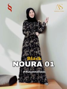 BAJU DRESS RAYON  DAILY OUTFIT WANITA SEPLY NOURA 01 BLACK