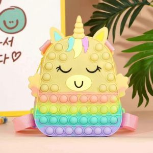 MT School Bag For Kids Cute School Backpack for Girls Boys Baby Shoulder Kindergarten Bags Push Pop It Fidget Toy