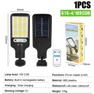 144 LED Solar Street Lights Outdoor Wireless Solar Security Wall Lamp Motion Sensor With 3 Modes For Front Door Garden Porch