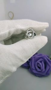 สร้อยคอเพชรเต้นเงินแท้92.5%-ดอกไม้