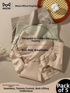 MiiOW | Antibacterial Cotton Crotch Comfortable Briefs Mid-waist Seamless Non-pinching