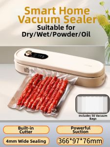 deli | Deli Home Vacuum Sealer Machine Food Bag Preservation Packaging Dry Wet Dual Use Integrated 135 Kitchen Cooking Tools