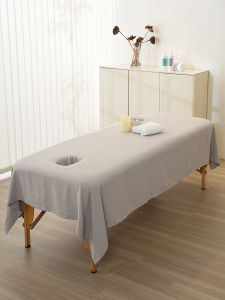 Large Size Bed Sheet for Beauty Salon Professional Use Monet Cotton Soft Skin-friendly Massage Therapy Drape Hole Design
