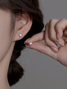 Pure S999 Sterling Silver Small Heart Earrings