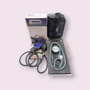 Baxtel Aneriod Sphygmomanometer With Gray Deluxe Stethoscope Set
