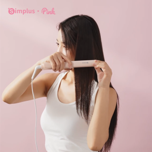 【Entry Level】Simplus Pink 2-in-1 Straightening & Curling丨30 Million Negative Ions丨3 Temperature Settings丨Moroccan Argan Oil Ceramic Coating丨NTC Intelligent Temperature Control ZFBA009