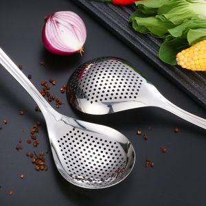 Homenhome hộ gia đình nhà bếp thép không gỉ nước và bộ lọc dầu nhớt tay cầm dài Scoop