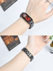 Smart Band8/10/9 Xiaomi Replacement Wristband Stainless Steel Sports Three-plant Model Intelligent Fitness Tracker Bracelet