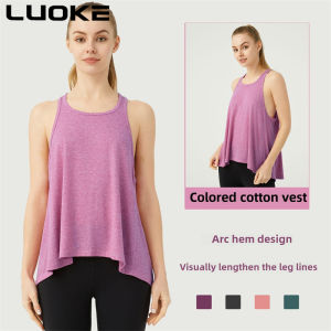 Luoke 2025เสื้อสวมหัวแขนกุดทรงหลวมสำหรับฝึกวิ่งของผู้หญิงเสื้อฟิตเนสเสื้อกล้ามกีฬาใหม่