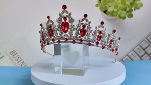 YADORNOS Tiara Mahkota Pengantin Berlian Imitasi Barok Tiara Mahkota Kristal Perak untuk Bando Pengantin Aksesori Rambut Pernikahan