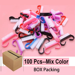 100pcs Cleaning Nail Brush Tools Colorful Plastic Dust Cleaner Brushes Nail Art Pedicure Powder Soft Remover Manicure Tools