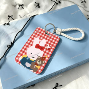 Miffy Cartoon ID Card Case Hanging Keychain Work Card Holder for Children Students Campus Bus Card Cover Toy Fashion Gifts