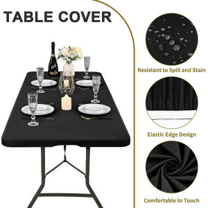 Outdoor Table Cover Wedding Event Rectangular Elastic Tablecloth Bar Cocktail Table Cover Decoration