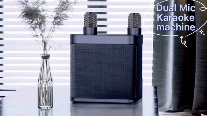 Bluetooth Speaker with mic Wireless Bluetooth Dual Microphone Karaoke ...